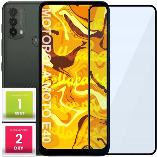 SZKŁO HARTOWANE DO MOTOROLA E40 PEŁNE NA CAŁY EKRAN SZKIEŁKO OCHRONNE 5D 9H Hello Case