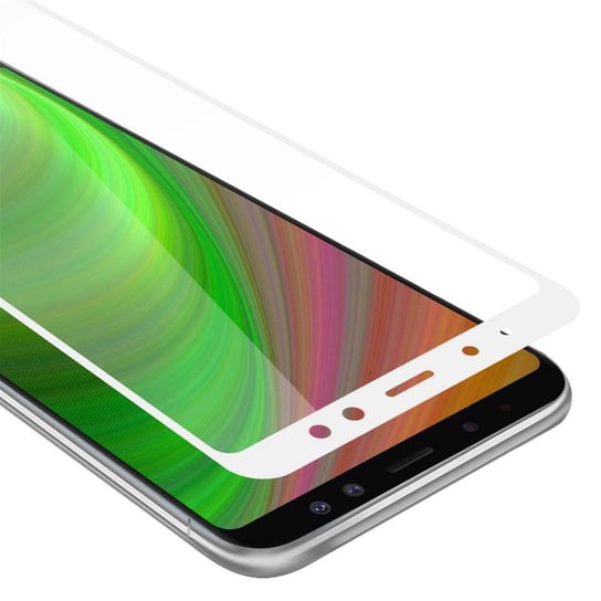 Szkło Hartowane Do Samsung Galaxy A8 2018 w PRZEZROCZYSTY Z BIAŁYM Folia pancerna Ochronny Tempered Glass Cadorabo Cadorabo