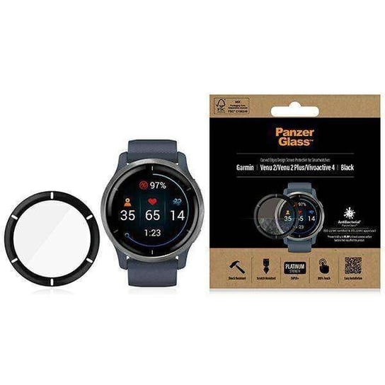 Szkło Hartowane GARMIN VENU 2 / VENU 2 PLUS / VIVOACTIVE 4 PanzerGlass czarne PanzerGlass