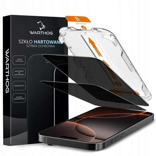 Szkło hartowane prywatyzujące Warthog do Apple iPhone 16 Pro Max 2szt EZFit Warthog