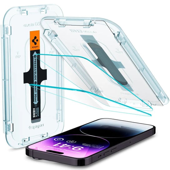 Szkło hartowane Spigen Glas tR EZ Fit do iPhone 14 Pro z zestawem aplikacyjnym 2-pack AGL05214 Spigen