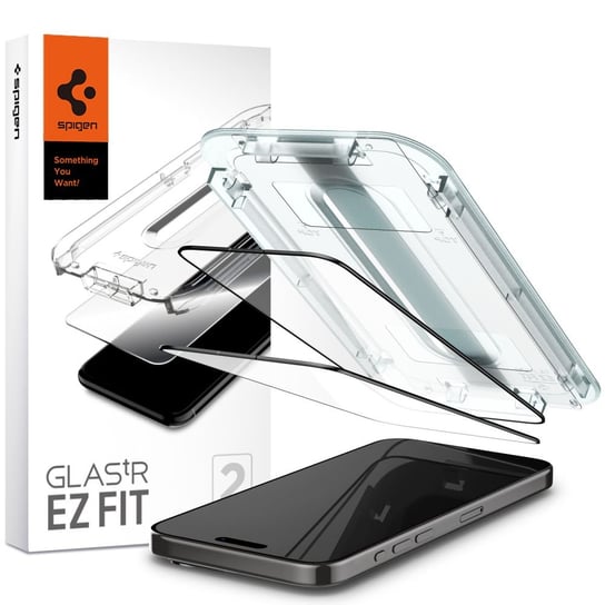 Szkło Hartowane Spigen Glas.Tr ”Ez Fit” Fc 2-Pack Iphone 15 Pro Black Spigen