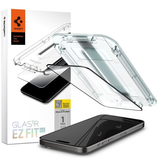 Szkło Hartowane Spigen Glas.Tr ”Ez Fit” Fc Iphone 15 Pro Black Spigen