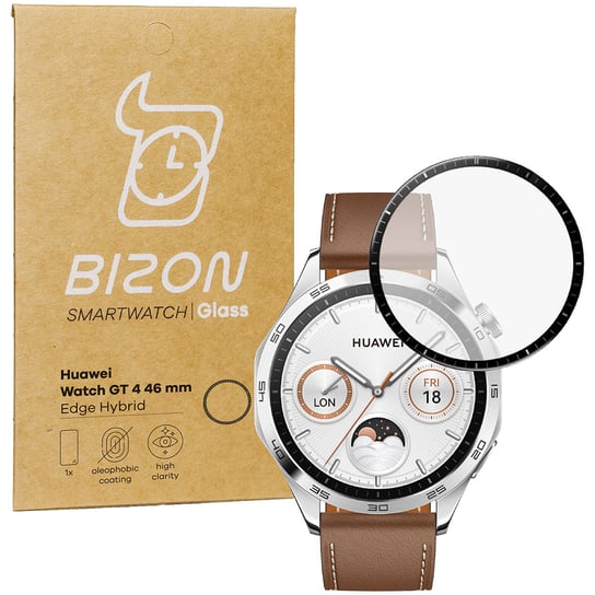 Szkło hybrydowe Bizon Glass Watch Edge Hybrid dla Huawei Watch GT 4 46 mm, czarne Bizon