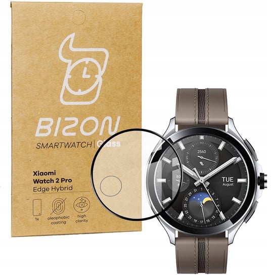 Szkło Hybrydowe Bizon Glass Watch Edge Hybrid Dla Xiaomi Watch 2 Pro, Czarne Bizon