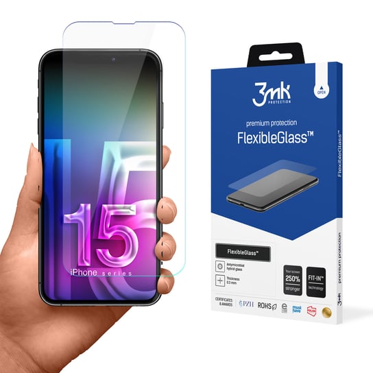 Szkło hybrydowe na iPhone 15 Pro Max 3mk Glass Apple