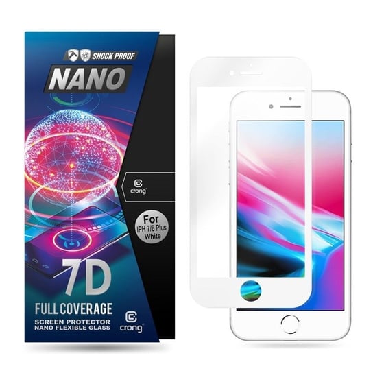 Szkło hybrydowe na iPhone 8 Plus/7 Plus CRONG 7D Nano Flexible Glass 9H Crong