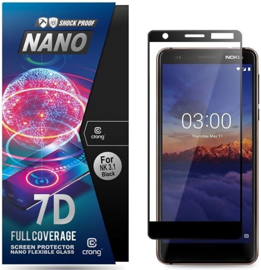 Szkło hybrydowe na Nokia 3.1 CRONG 7D Nano Flexible Glass Crong