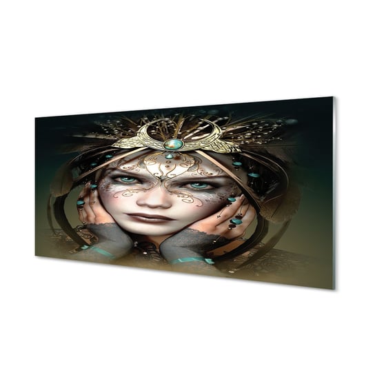 Szkło lacobel Kobieta niebieskie oczy 120x60 cm Tulup