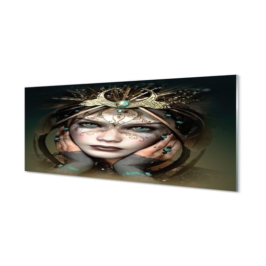 Szkło lacobel Kobieta niebieskie oczy 125x50 cm Tulup