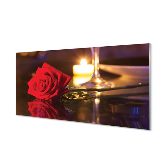 Szkło lacobel Róża świeczka kieliszek 120x60 cm Tulup