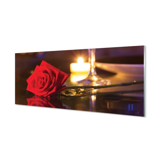 Szkło lacobel Róża świeczka kieliszek 125x50 cm Tulup