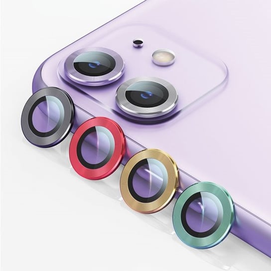 Szkło ochronne do soczewki aparatu USAMS Camera Lens Glass iPhone 11 metal ring purpurowy/purple BH572JTT04 (US-BH572) USAMS