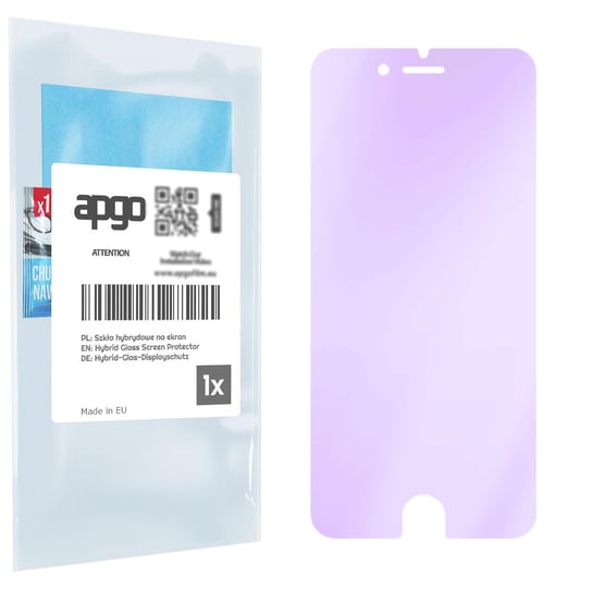 Szkło ochronne na ekran Hybrydowe 9H z filtrem ANTI-BLUE zamiennik hartowanego do Apple iPhone 6s - apgo hybrid ANTI-BLUE Flexible Hybrid Glass... apgo