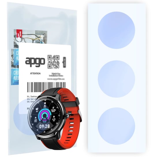 Szkło ochronne na ekran Hybrydowe 9H zamiennik hartowanego do Manta SWT05BP - apgo Hybrid Smartwatch Protection Ochrona na ekran smartwatcha apgo