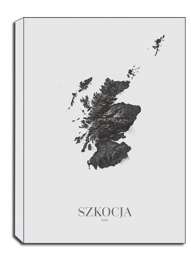 Szkocja, Mapa Grafitowa - Obraz Na Płótnie 20X30 Cm Galeria Plakatu