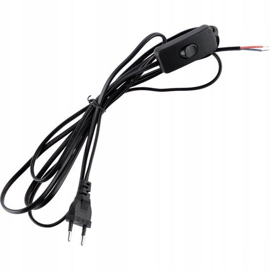 Sznur Przyłączeniowy Kabel 2,5M 2X0,5 Z Włącznikiem Kołyskowym Czarny Inna marka