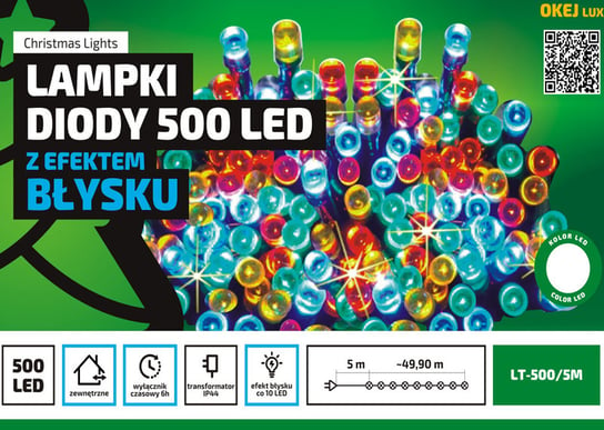 Sznur świetlny MULTIMIX, 500 LED, 50 m, OLT-500/5M/N, barwa niebieskie Multimix