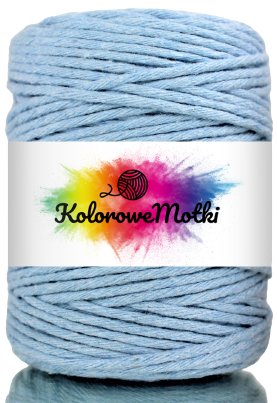 Sznurek Bawełniany do Makramy Błękitny 20m 3mm Kolorowe Motki