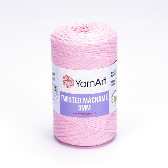 Sznurek YarnArt Twisted Macrame 3mm 762 / róż YarnArt