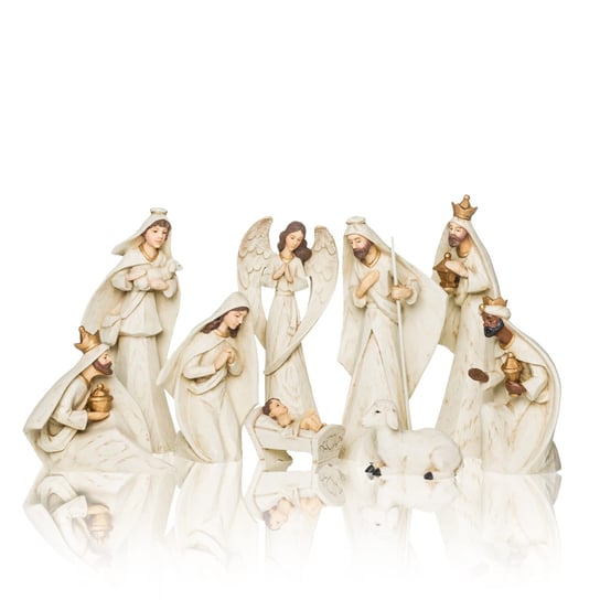 Szopka Piękne Figurki Do Szopki Święta Rodzina Trzej Królowie Anioł Pasterz Zestaw Figurek Prezent Bożonarodzeniowy Święte Miasto
