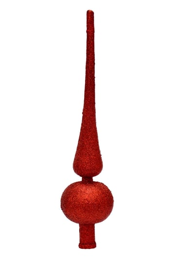 Szpic choinkowy czerwony czubek czub na choinkę świąteczny brokatowy 25cm Inna marka