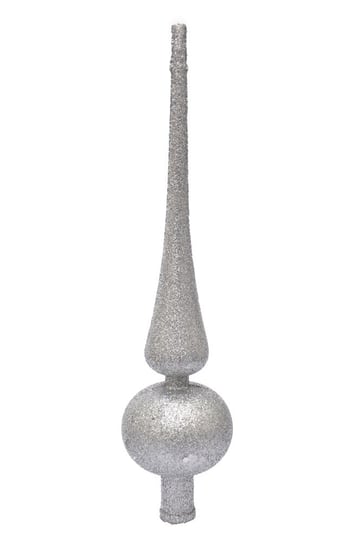 Szpic choinkowy srebrny czubek czub na choinkę świąteczny brokatowy 25cm Inna marka