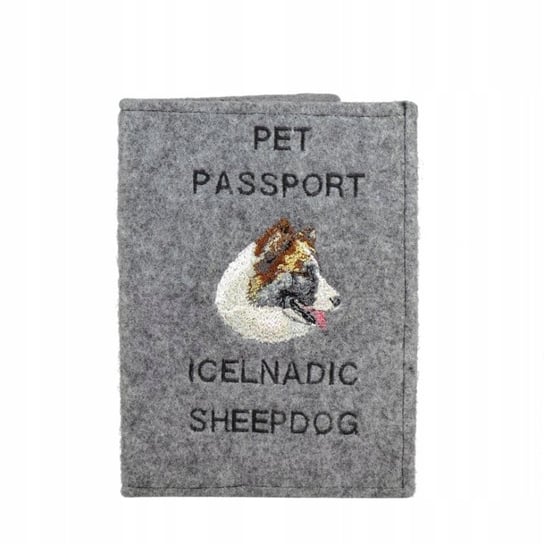 Szpic islandzki Haftowany pokrowiec na paszport Inna marka