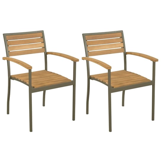 Sztaplowane krzesła ogrodowe VIDAXL, jasnobrązowe, 2 szt. vidaXL