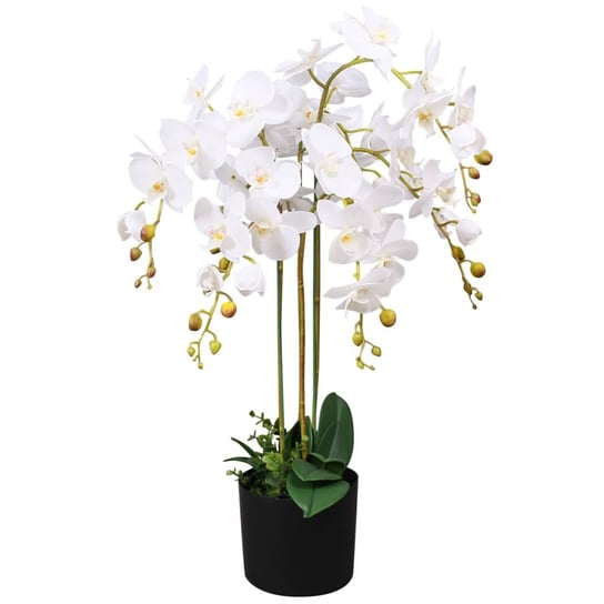Sztuczna orchidea biała 75cm, 9 liści, 43 kwiaty Zakito Europe