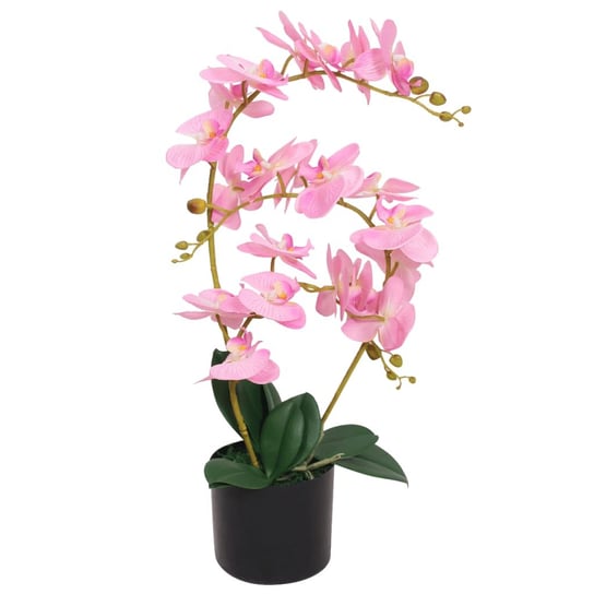 Sztuczna orchidea różowa 65cm, 4 liście, 21 kwiató Zakito Europe