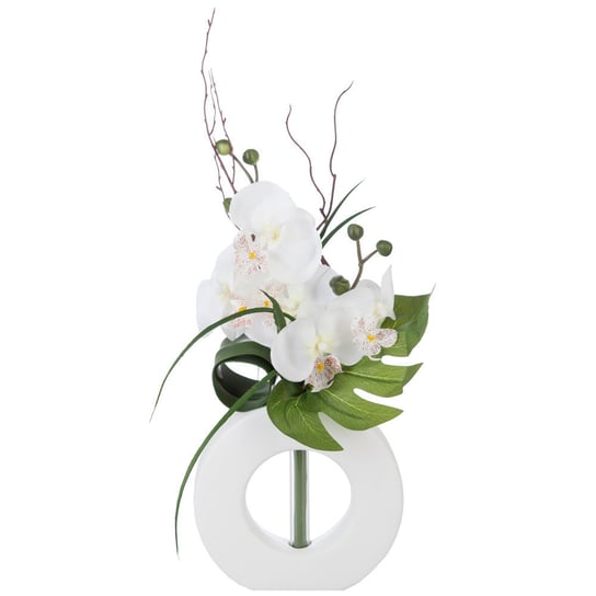 Sztuczna orchidea w doniczce ATMOSPHERA CREATEUR D'INTERIEUR, biała, 44x36x16 cm Atmosphera Créateur d'intérieur