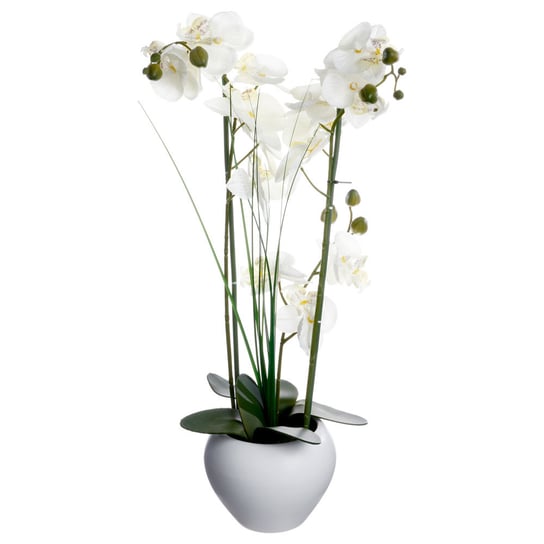 Sztuczna orchidea w wazonie ATMOSPHERA CREATEUR D'INTERIEUR, biała, 53x28x15 cm Atmosphera Créateur d'intérieur