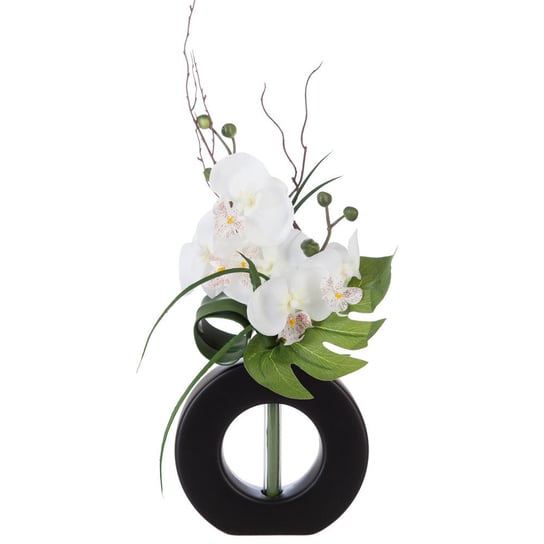Sztuczna orchidea w wazonie ATMOSPHERA CREATEUR D'INTERIEUR, czarna, 36x16x44 cm Atmosphera Créateur d'intérieur