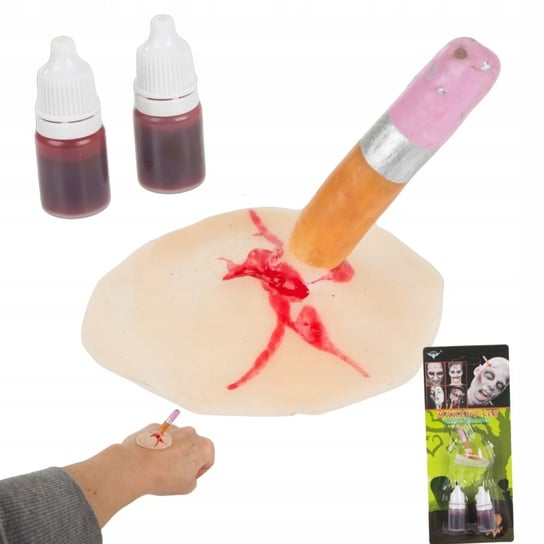 Sztuczna rana makeup kit zestaw do makija��u halloween z krwi�� wbity o����wek VERK GROUP