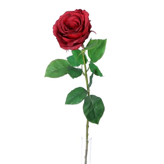 Sztuczna róża gałązka czerwona jak żywa długa 68cm ABC