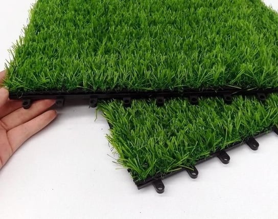 Sztuczna trawa w płytkach 30x30cm — zielona Hedo