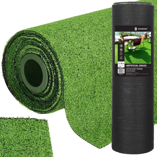 Sztuczna trawa z rolki 1 m na taras balkon boisko miękka 7mm Springos
