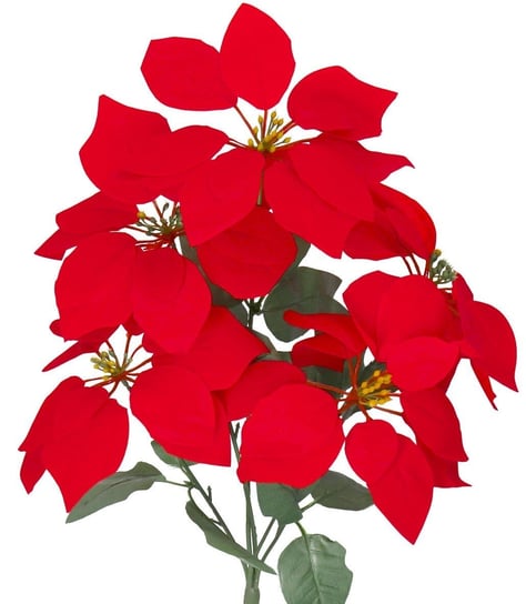 Sztuczne Kwiaty Bukiet Poinsecja Czerwona Welurowa Inna producent