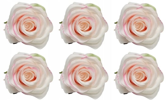 SZTUCZNE KWIATY DO BUKIETU wiązanki stroika RÓŻA biało różowa 6 szt ładna DOMOSFERA