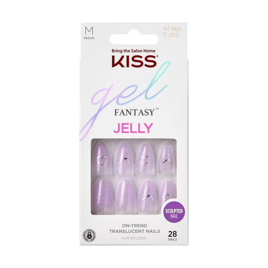 Sztuczne paznokcie tipsy Gel Fantasy fioletowe M FJ20C KISS 1szt. KISS