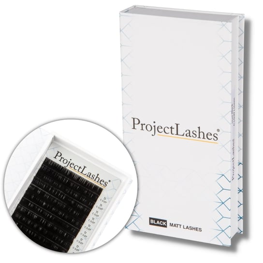 Sztuczne rzęsy do przedłużania Project Lashes CC 0,10 8 mm czarne MATT Project Lashes