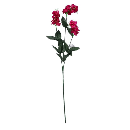 Sztuczny bez gałązka z liśćmi czerwone kwiaty 64cm ABC