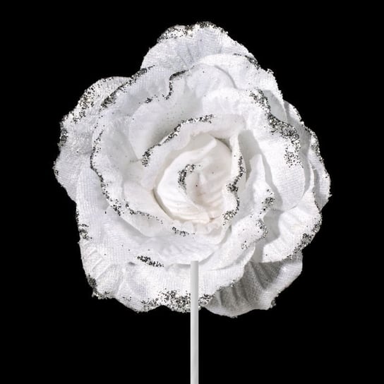 Sztuczny kwiat EUROFIRANY róża 11 cm, biała Eurofirany