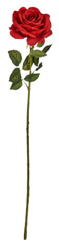 sztuczny kwiat róża gałązka 65 x 10 cm zielony/czerwony TWM