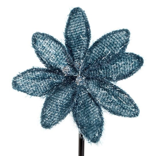 Sztuczny Kwiat Świąteczny 15Cm Niebieski X24 Eurofirany