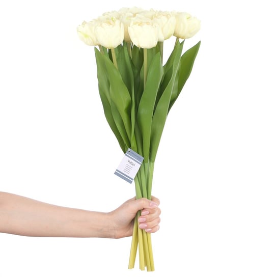 SZTUCZNY KWIAT TULIPI KOLOR KREMOWY STYL NOWOCZESNY AMELIAHOME - ARTFLOWER/AH/TULIPI/CREAM/10PCS Flhf