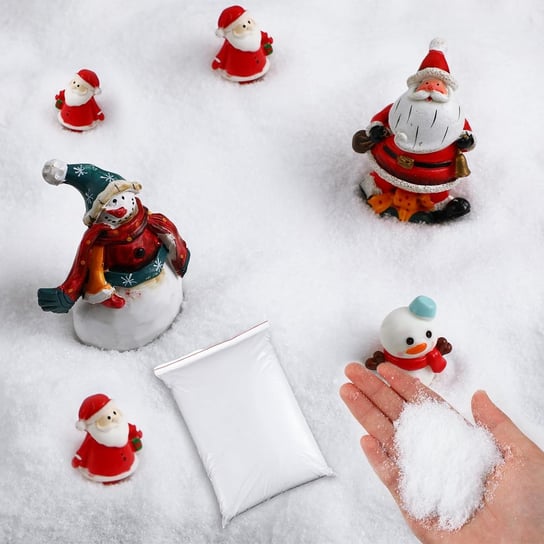 Sztuczny Śnieg na Święta, 4 Pakiety, Plastikowy, do Dekoracji (14,1 uncji) NIKCORP