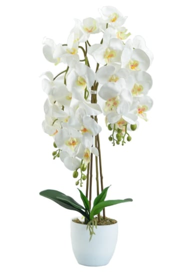 SZTUCZNY STORCZYK orchidea KWIAT ,gęsty biały 70cm DIXIE STORE