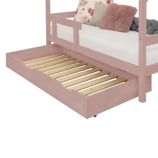 Szuflada łóżka 120 x 160 z podstawą łóżka BUDDY - pastelowy róż Youdoit